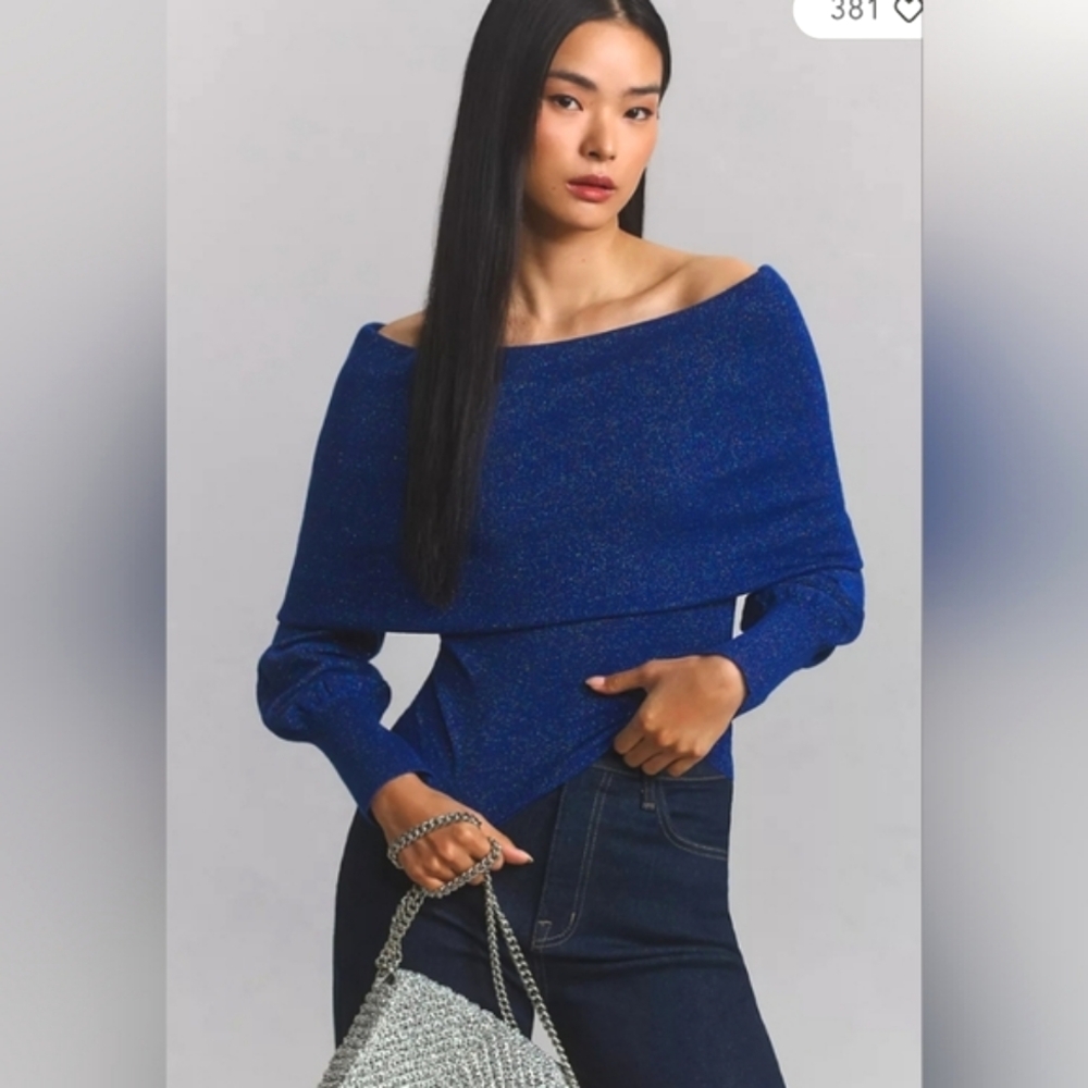 🌷NWT Anthropologie Sensual-Off-The Shoulder Sweater